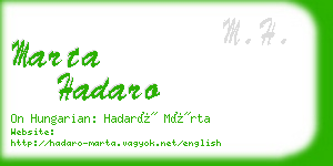 marta hadaro business card